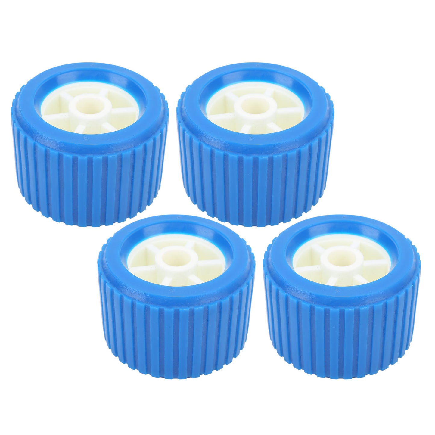4PCS Marine Ribbed Wobble Roller 108x75x19mm Blue PP High Temp Resistant for Boat Yacht Trailer