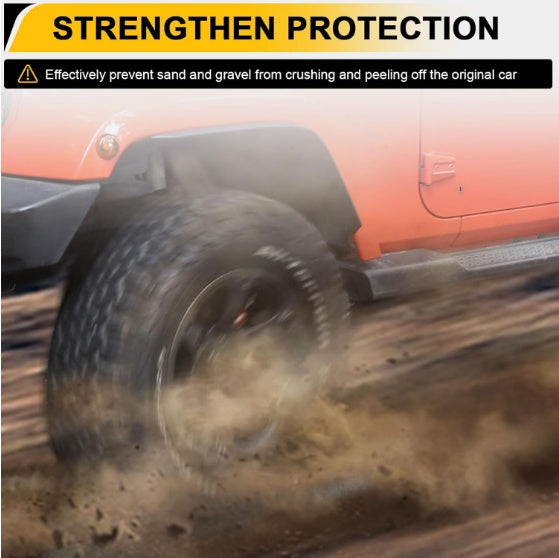 Front Rear Fender Flares Compatible With 2007-2018  Wrangler JK JKU, Off-Road Wheel Flares Liner 4 PCS