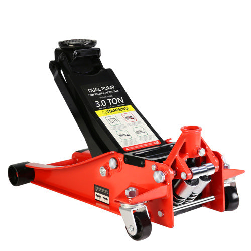Hydraulic Low Profile Steel Racing Floor Jack With 3 Ton Capacity And Lift Range 3.3 Inches-18.5 Inches Unavailable Platforms- Welfel Temu
