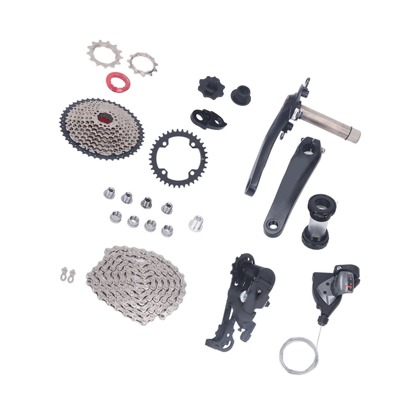 10 Speed Groupset 10 Speed 46T Cassette Crank Arm Bottom Bracket Thumb Shifter Rear Derailleur Set 36T Cassette Sprocket