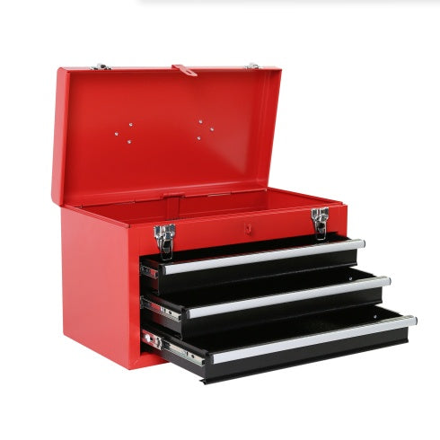 Rolling Garage Workshop Tool Organizer Detachable 3 Drawer Tool Chest With Large Storage Cabinet And Adjustable Shelf