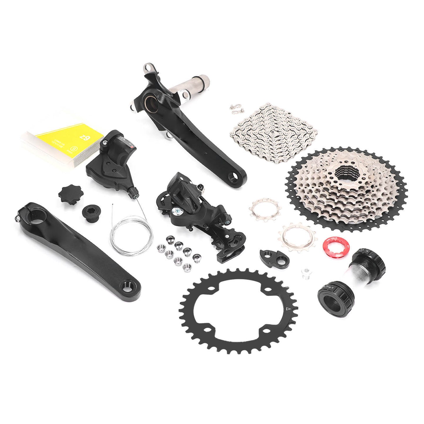 9 Speed Groupset 42T Flywheel Bike Shift Kit Crank Shifter Rear Derailleur Chain Set 36T Crankset