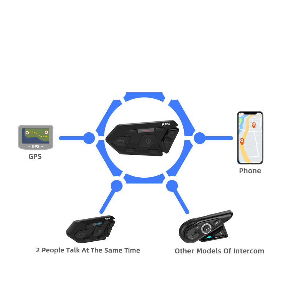 Waterproof Motorcycle Helmet Bluetooth-compatible Riding Wireless Intercom Headset