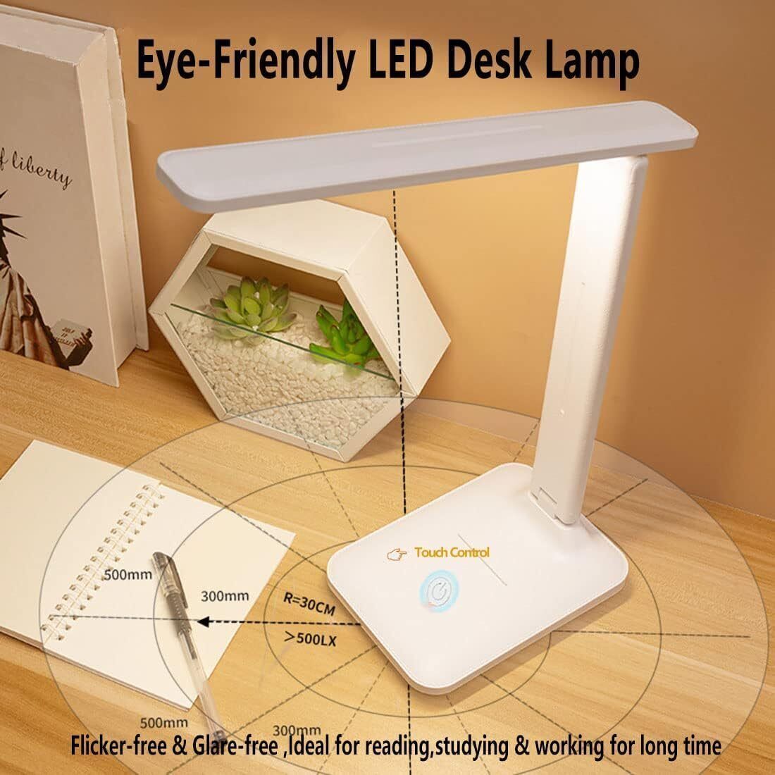 Rechargeable USB Desk Light LED Flexible Touch Bedside Reading Lamp Dimmable UK