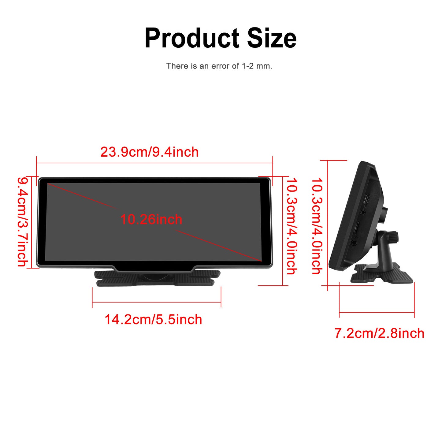 HD PND1026-inch DVR With Rear View Three-way CameraCarplayAndroid Autoreversing