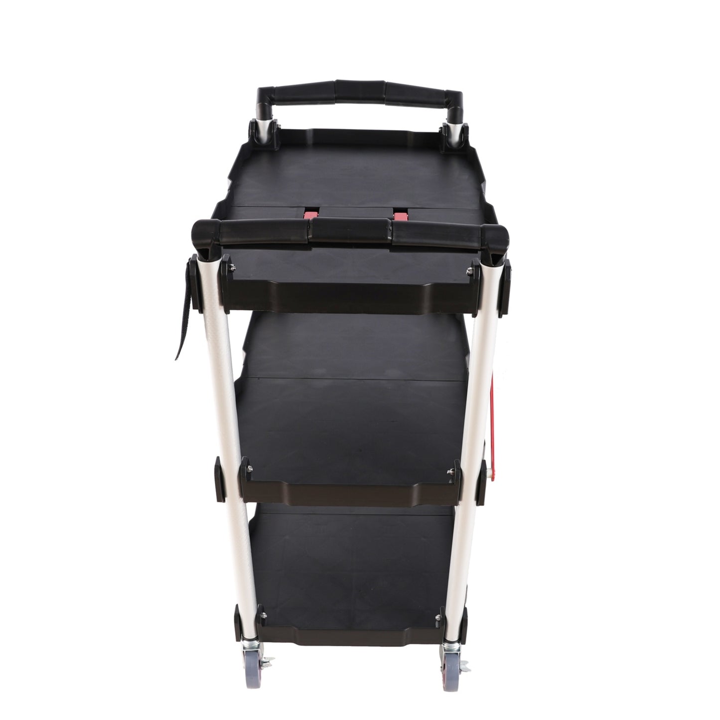 Folding Service Car With Wheels, Three-layer Practical Trolley, Folding Storage Cart, Suitable For F