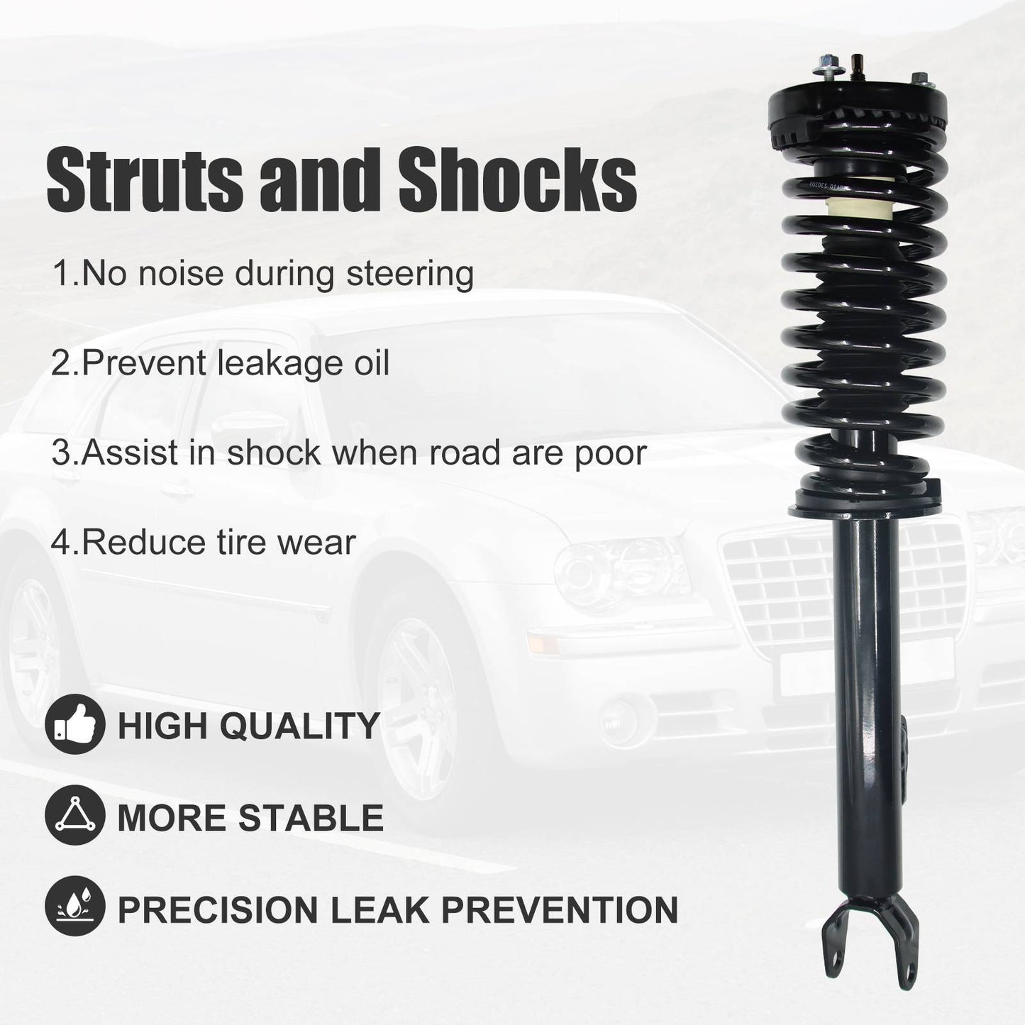 2PCS Front Struts Assembly For Chrysler 300 Dodge Charger Magnum RWD 172248