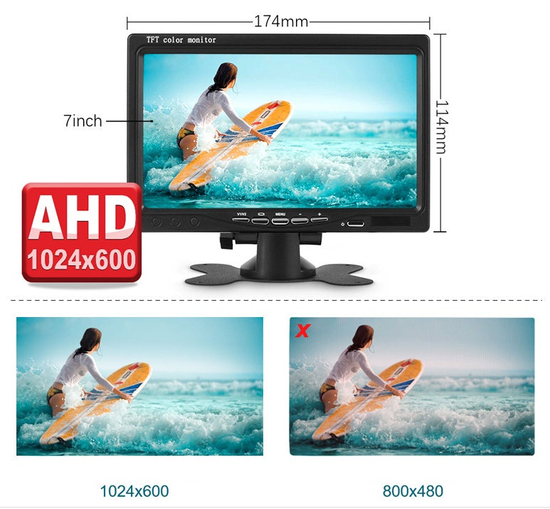 7 Inch Car Rear HD Night Vision Display