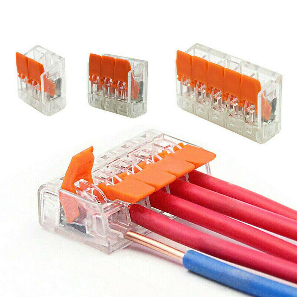 95x For Wago 221 Electrical Connectors Wire Block Clamp Terminal Cable Reusable-