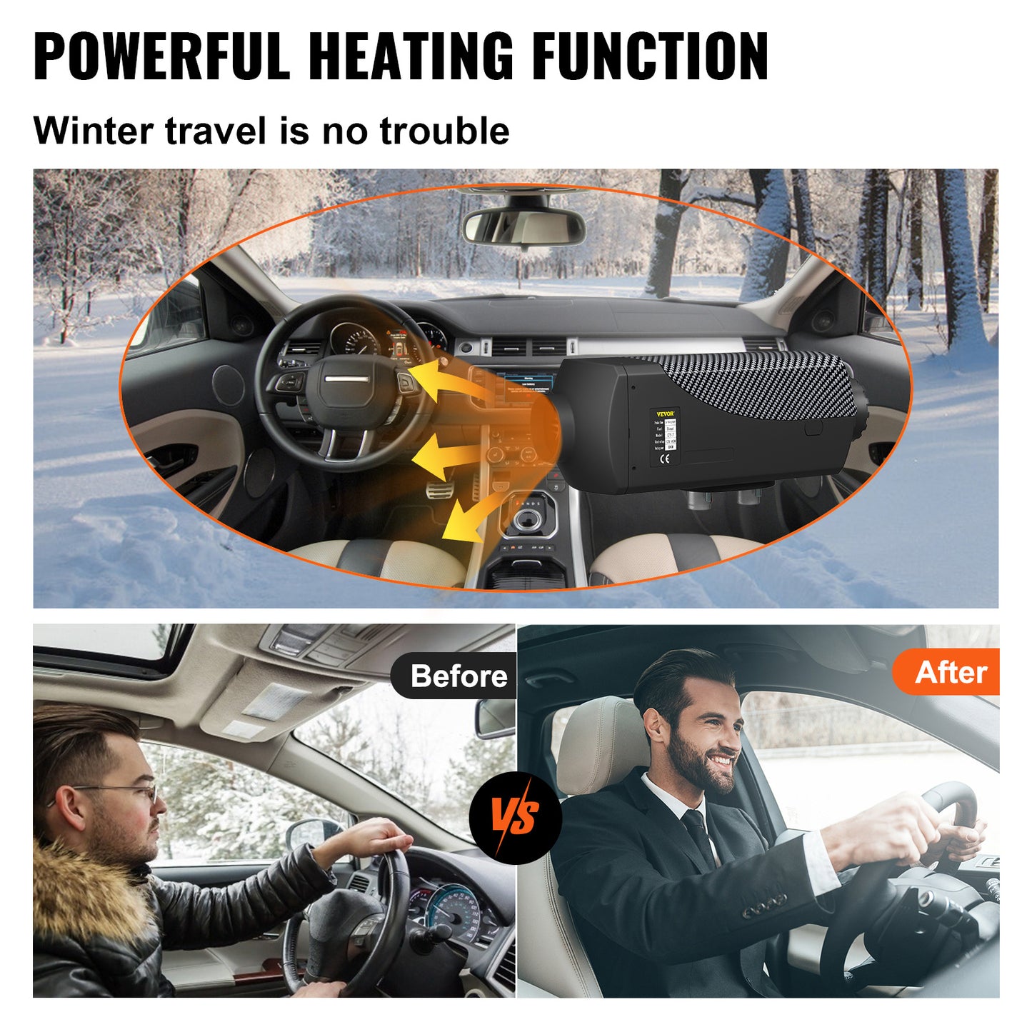 VEVOR 8KW Diesel Air Heater Muffler Diesel Heater 12V Remote Control Diesel Parking Heater With LCD Switch For Car Trucks Motor-home Boat And Bus