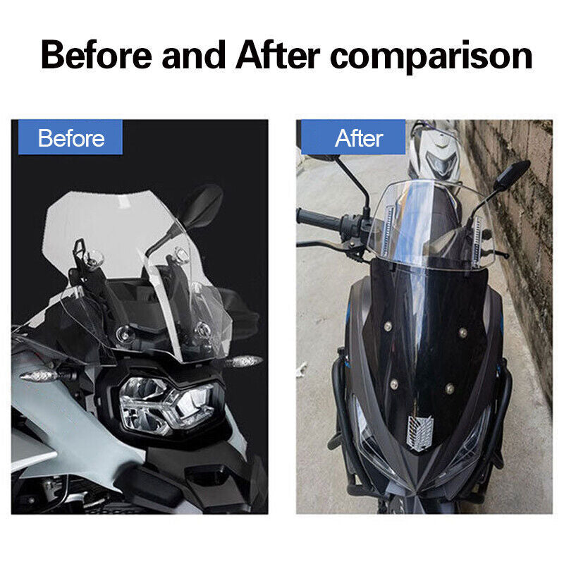 Motorcycle Clip On Windshield Wind Screen Deflector Extension Spoiler L