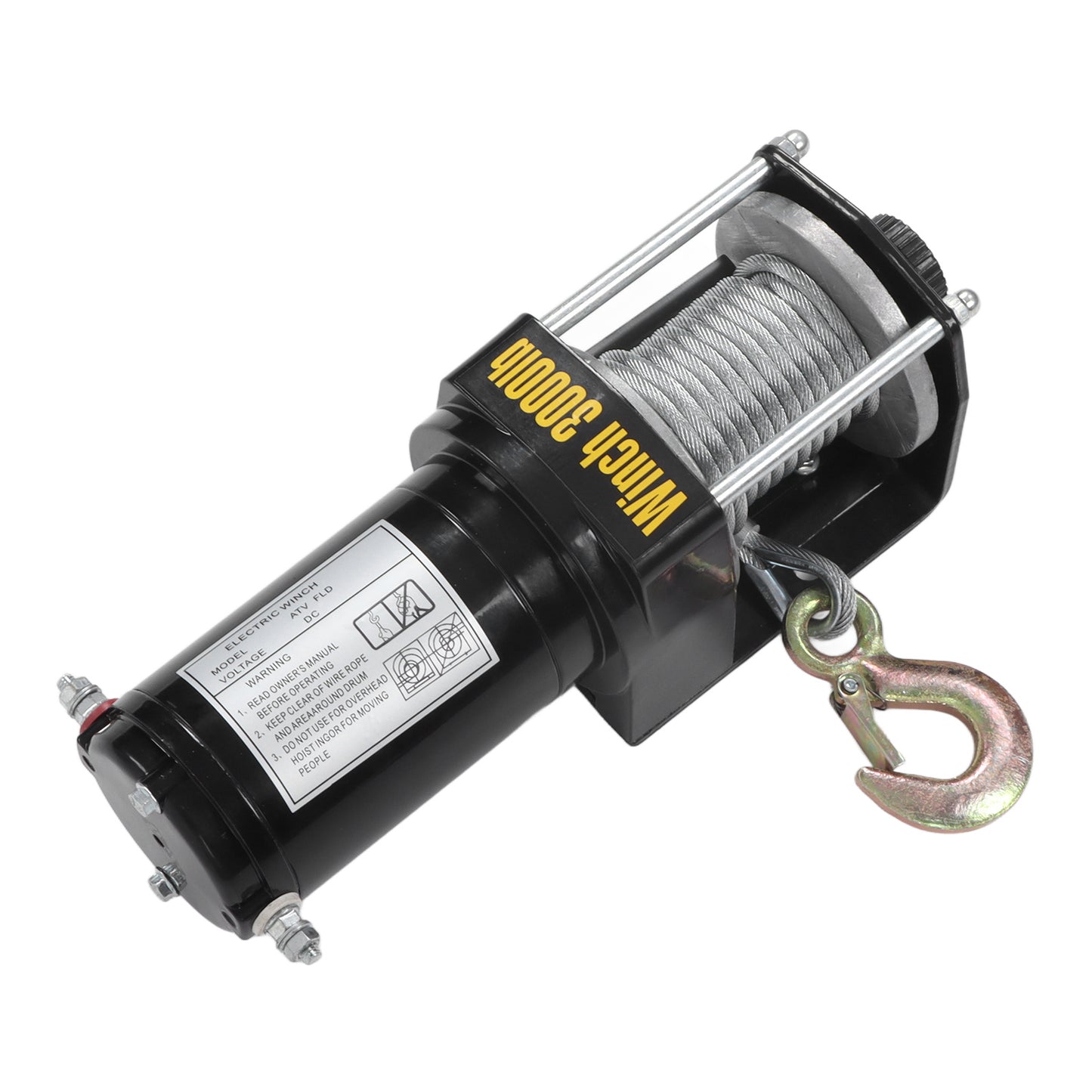 Electric Winch Kit 24V with Remote Steel Cable Mini Bracket 3000lbs for ATV UTV Accessories