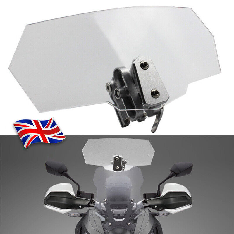 Motorcycle Motorbike Clip On Windshield Wind Screen Deflector Extension Spoiler
