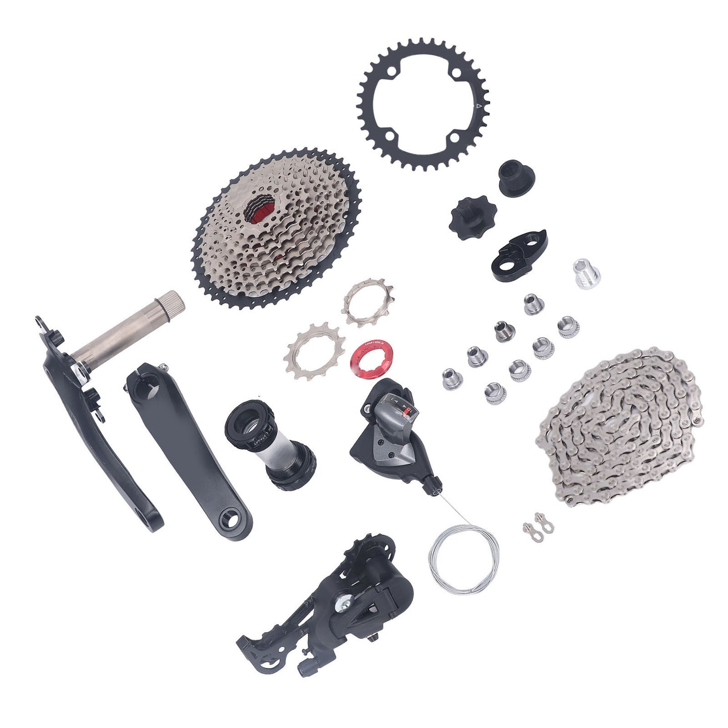 10 Speed Groupset 10 Speed 46T Cassette Crank Arm Bottom Bracket Thumb Shifter Rear Derailleur Set 36T Cassette Sprocket