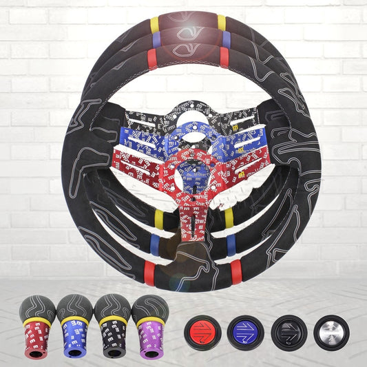 Matte Leather Graffiti 14-inch Modified Steering Wheel