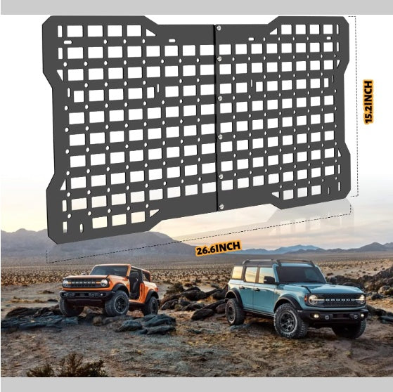 OFF ROAD Tailgate Storage Panel Tailgate Molle Panel Steel Cargo Shelf Storage Luggage Holder Carrier For Ford Bronco Accessories 2021 2022 2023 2 4 Doors