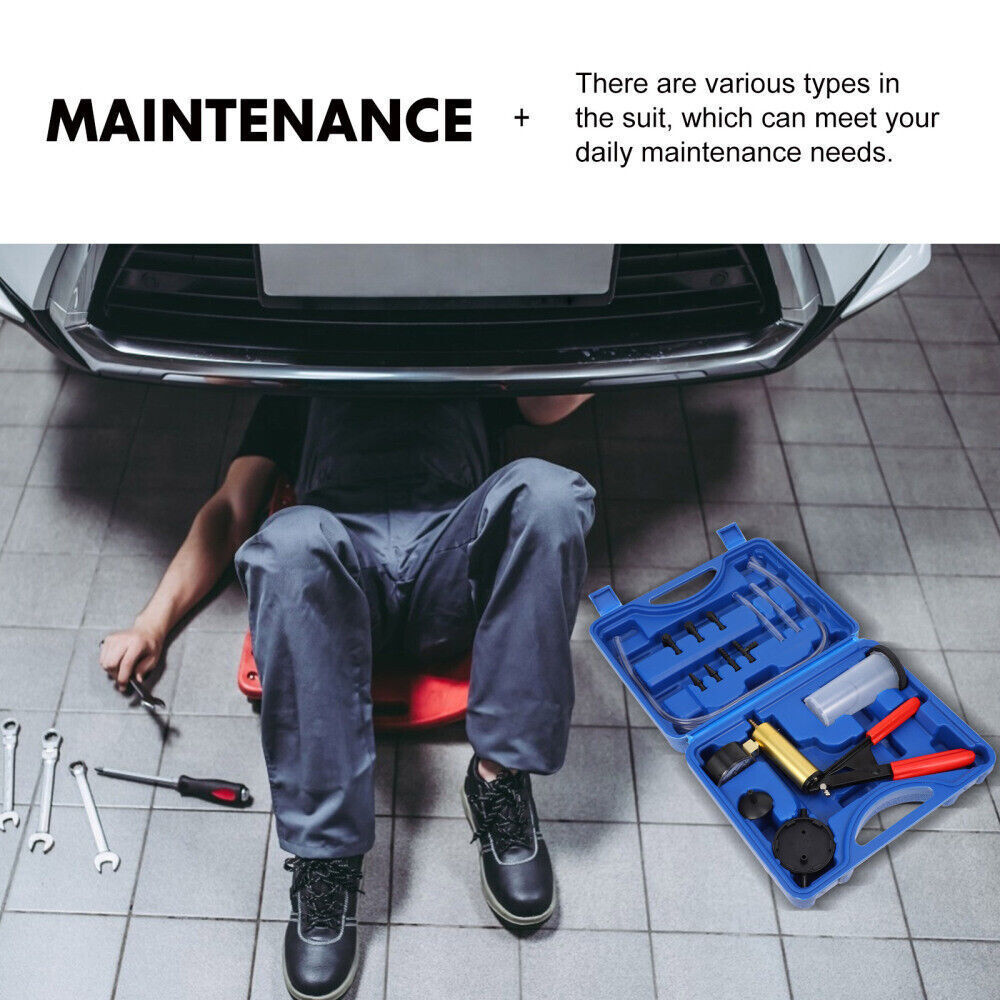 HAND VACUUM  HELD BRAKE BLEEDER TESTER SET BLEED CAR MOTORBIKE BLEEDING KIT