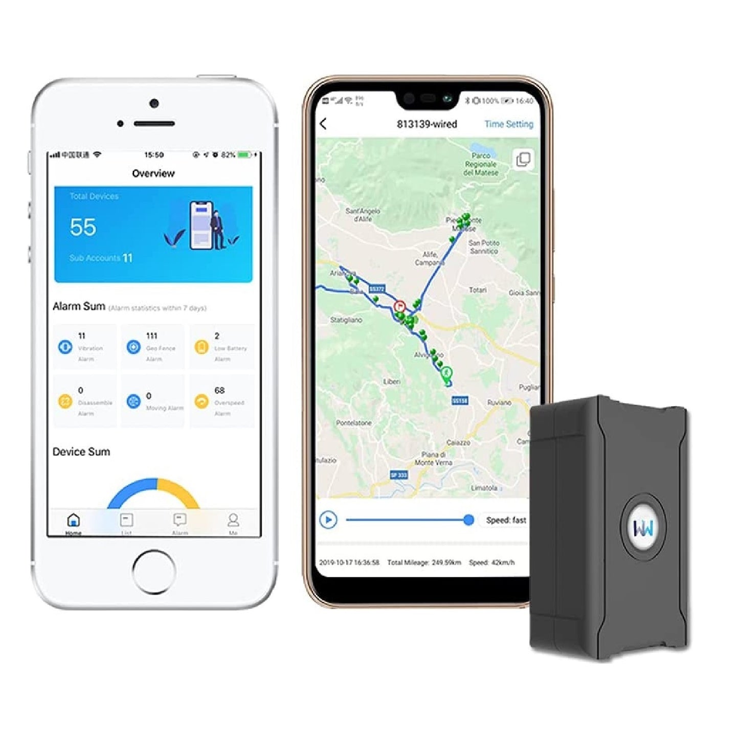 GPS Tracker 10S Mises à jour instantanées Suivi en temps réel Carte SIM incluse