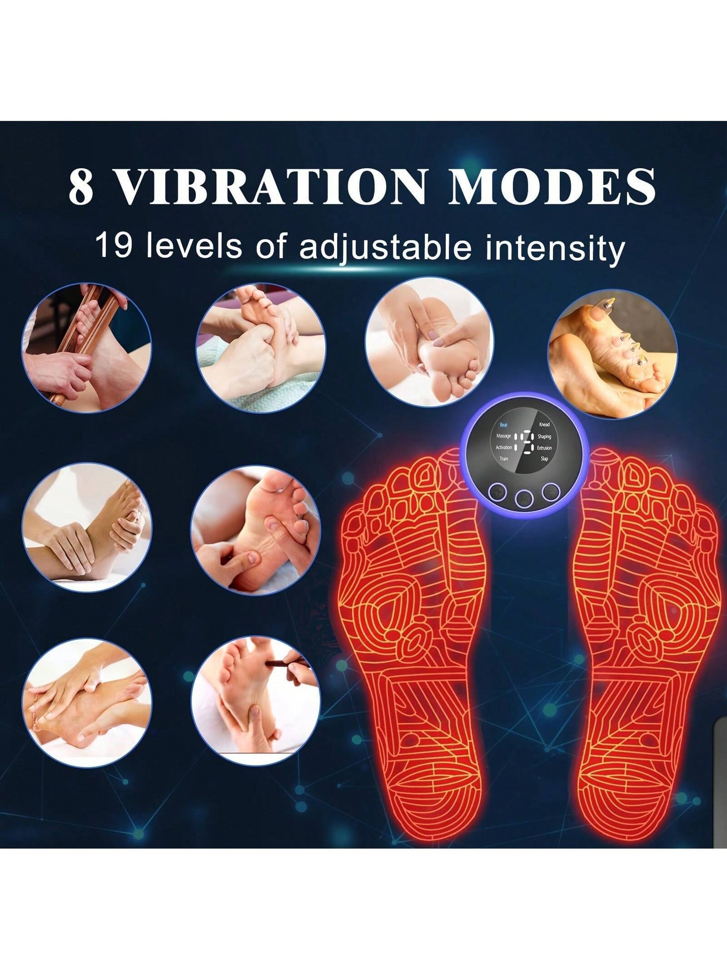 Neuropathy Foot Massager, Foot Pain Massage Pad, Muscle Relaxation, Portable Foot Massage Pad, Remote Control Foot Massager Stimulator