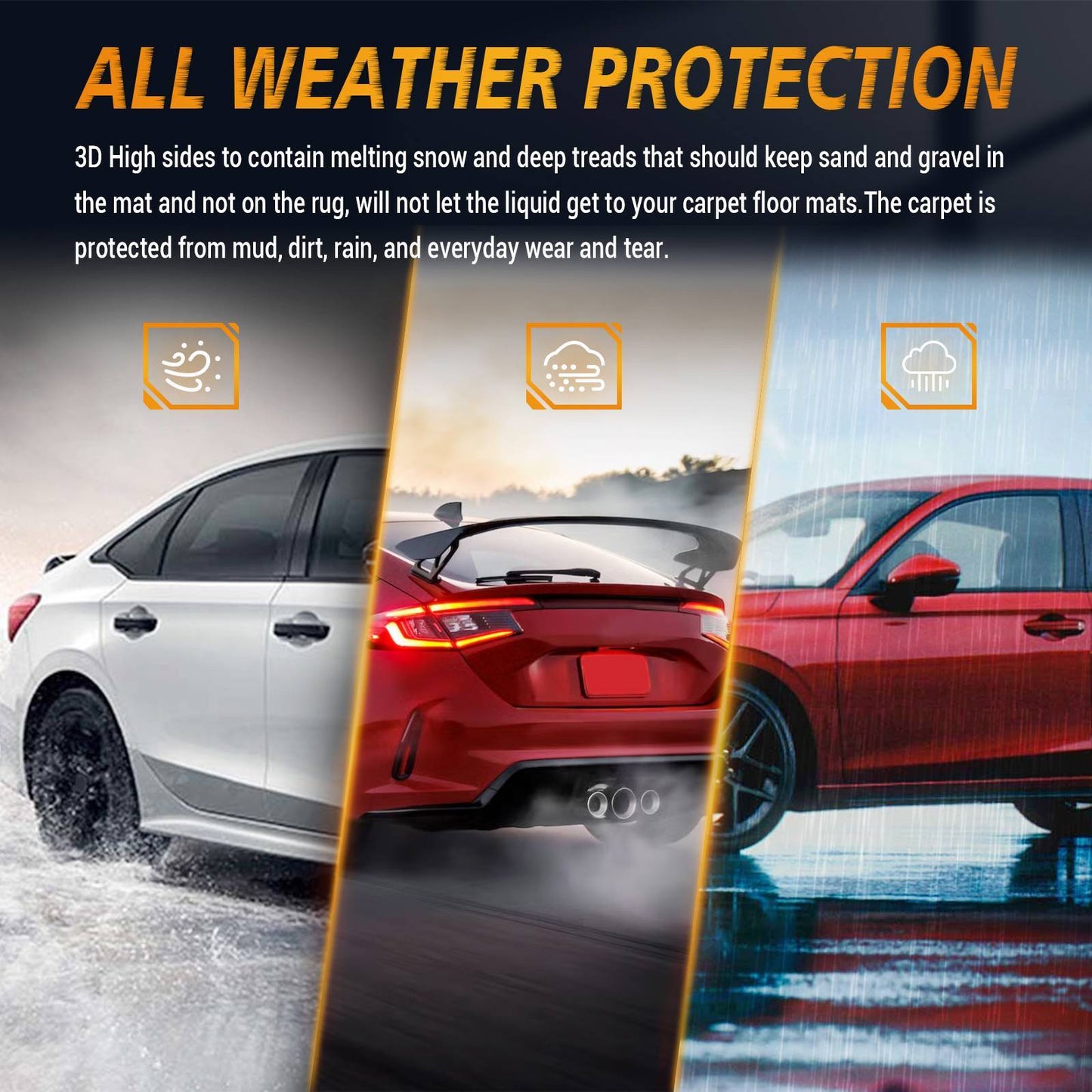 Car Floor Mats For 22-23 Civic Si Civic Sedan All-Weather