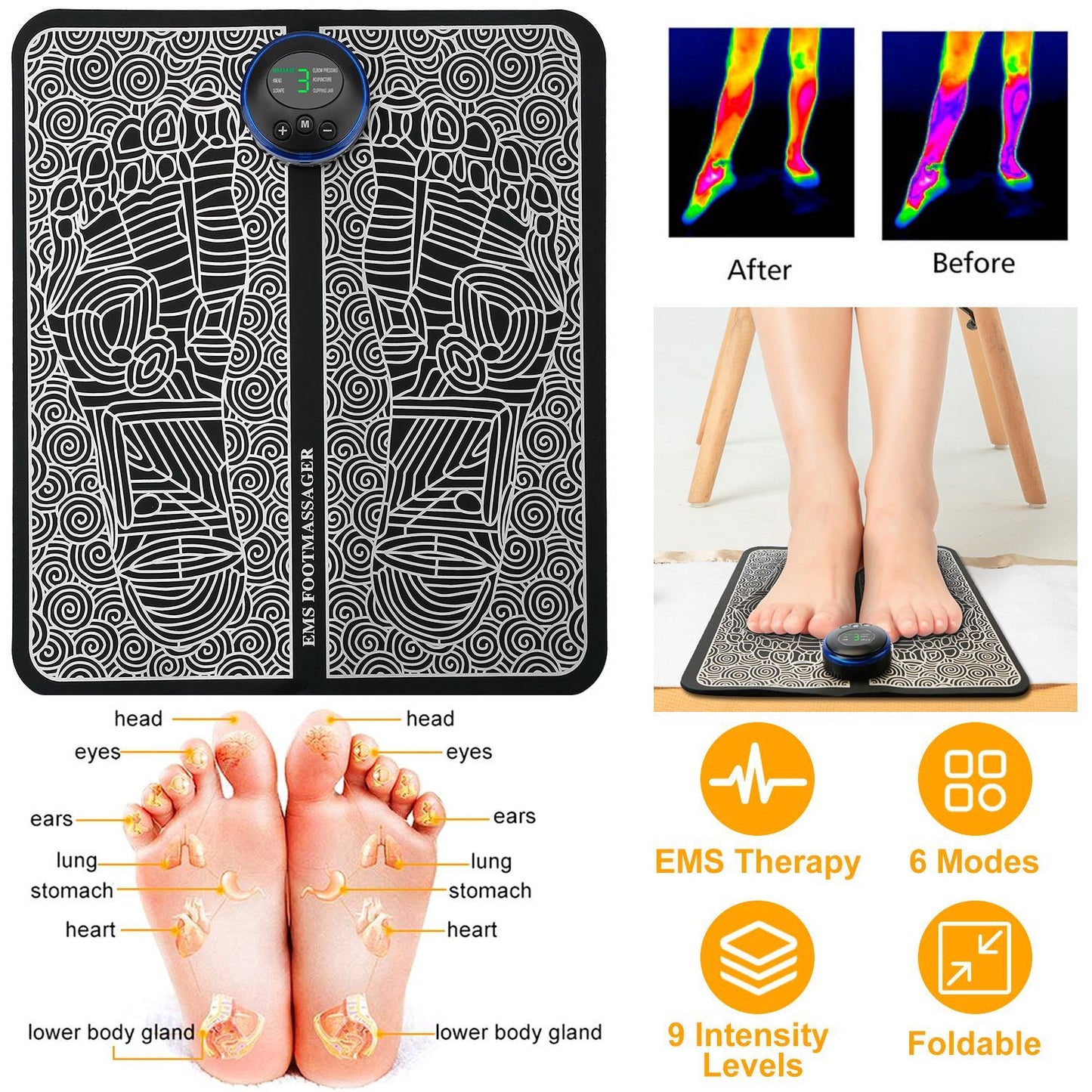 Foot Massage Pad Electric Stimulator Massager