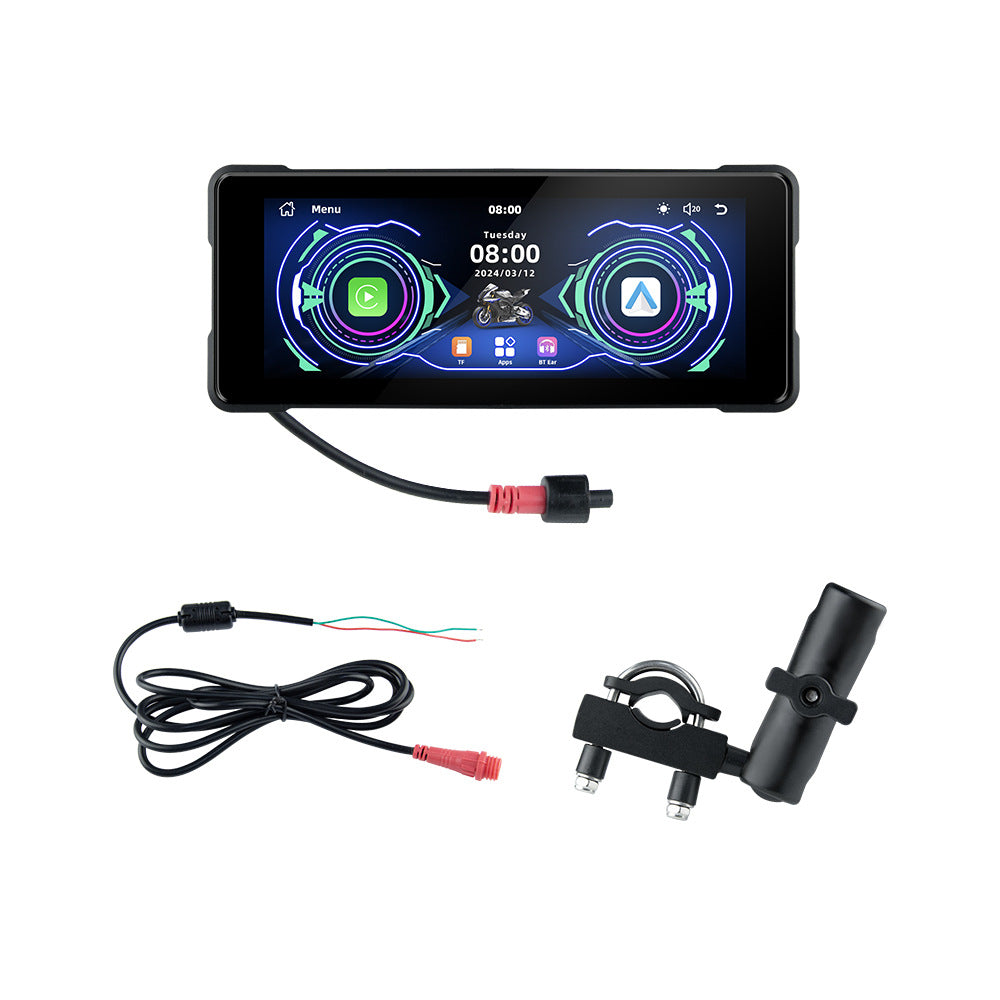 Motorcycle Wireless Carplay Navigation Android Anto Front And Rear Dual Bluetooth Camera Record