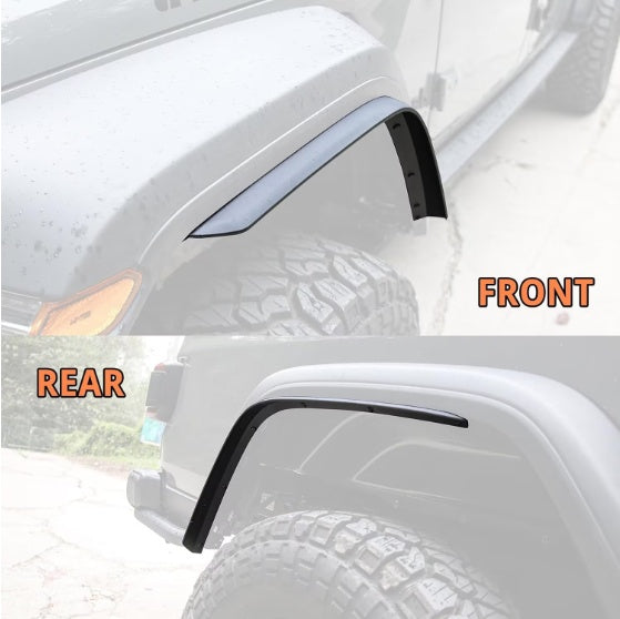 Front  Rear Fenders Compatible With 2020-2024 Wrangler Gladiator JT Mojave  Rubicon, Off-Road Wheel Fender Liner Set 4 Pcs