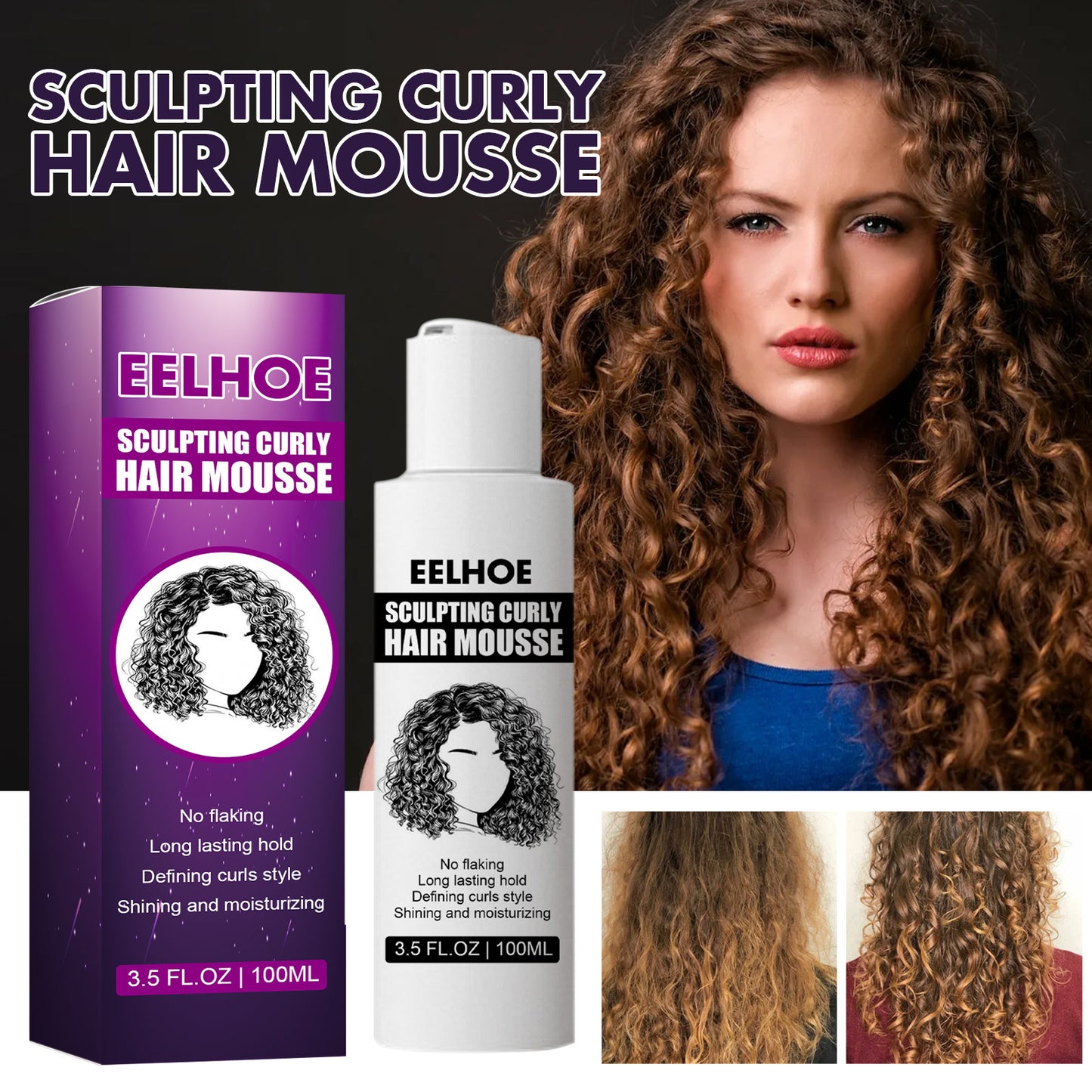 EELHOE Curl Shaping Elastic Element Curl Moisturizing Fluffy Styling Elastic Element