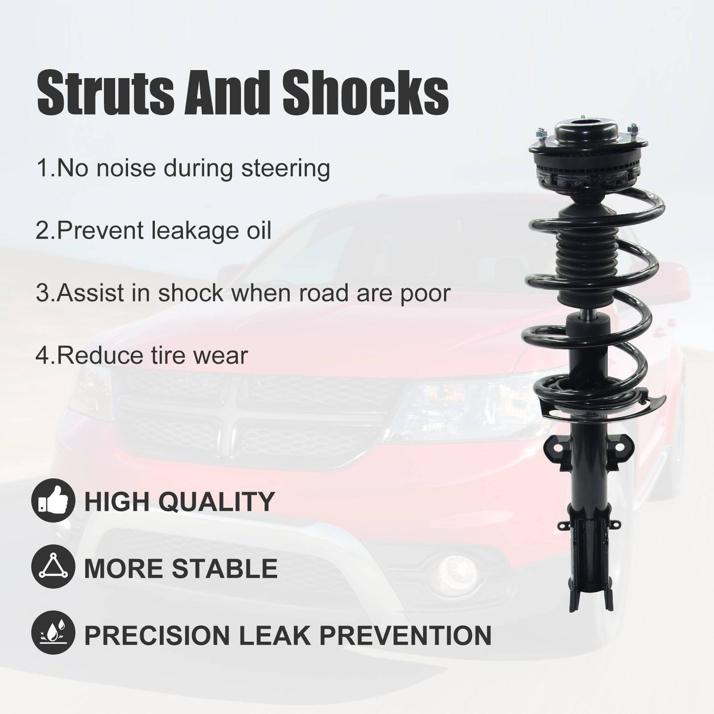 Pair Front Struts W Coil Spring For 2008-2019 Dodge Grand Caravan Town & Country
