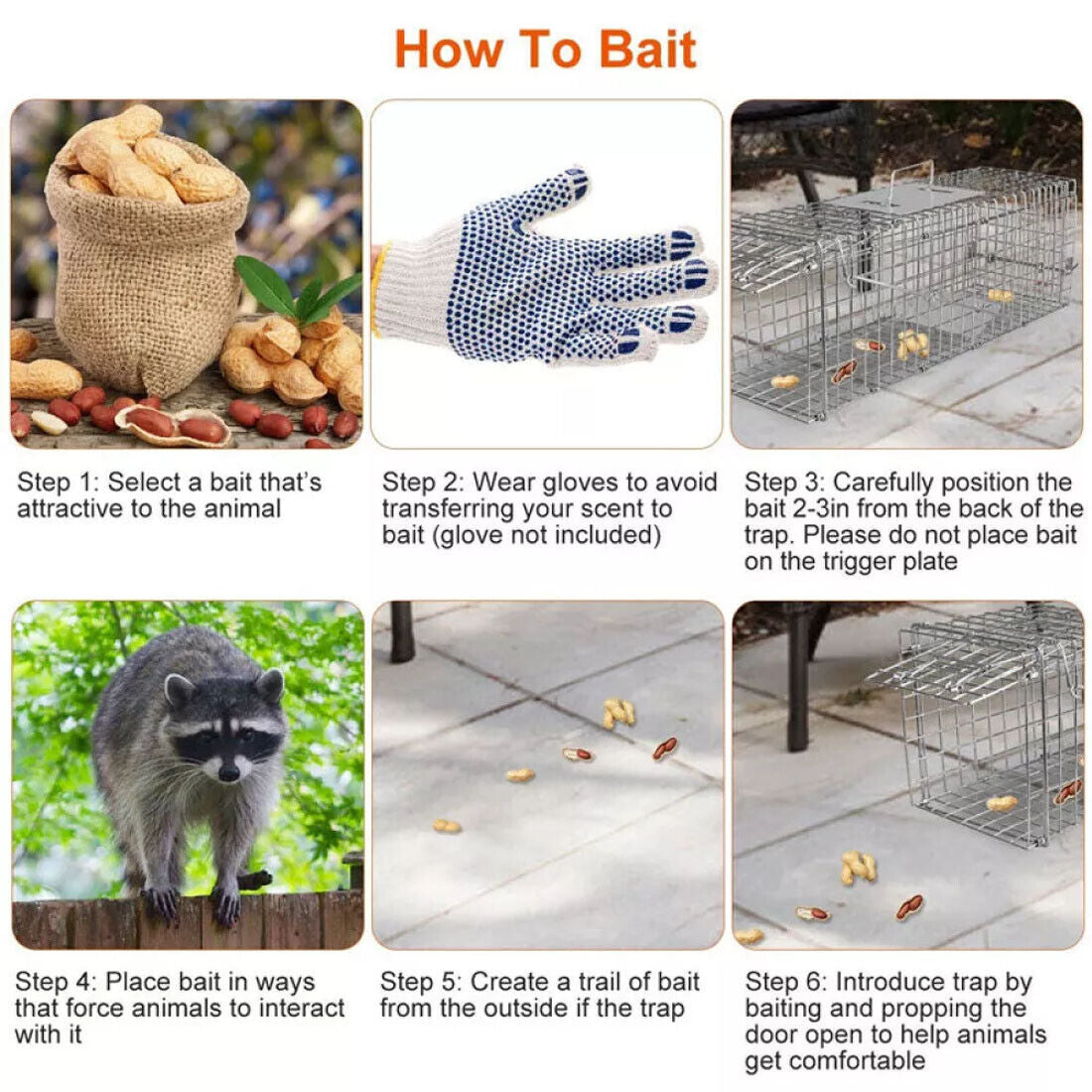 Live Animal Cage Trap Heavy Duty Folding Raccoon Traps Cat Trap Catch Release UK