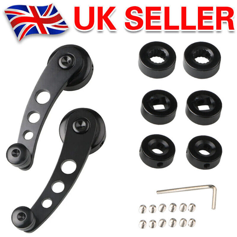 Pair Black Car Truck Window Door Winder Riser Crank Handle Riser Alloy Universal