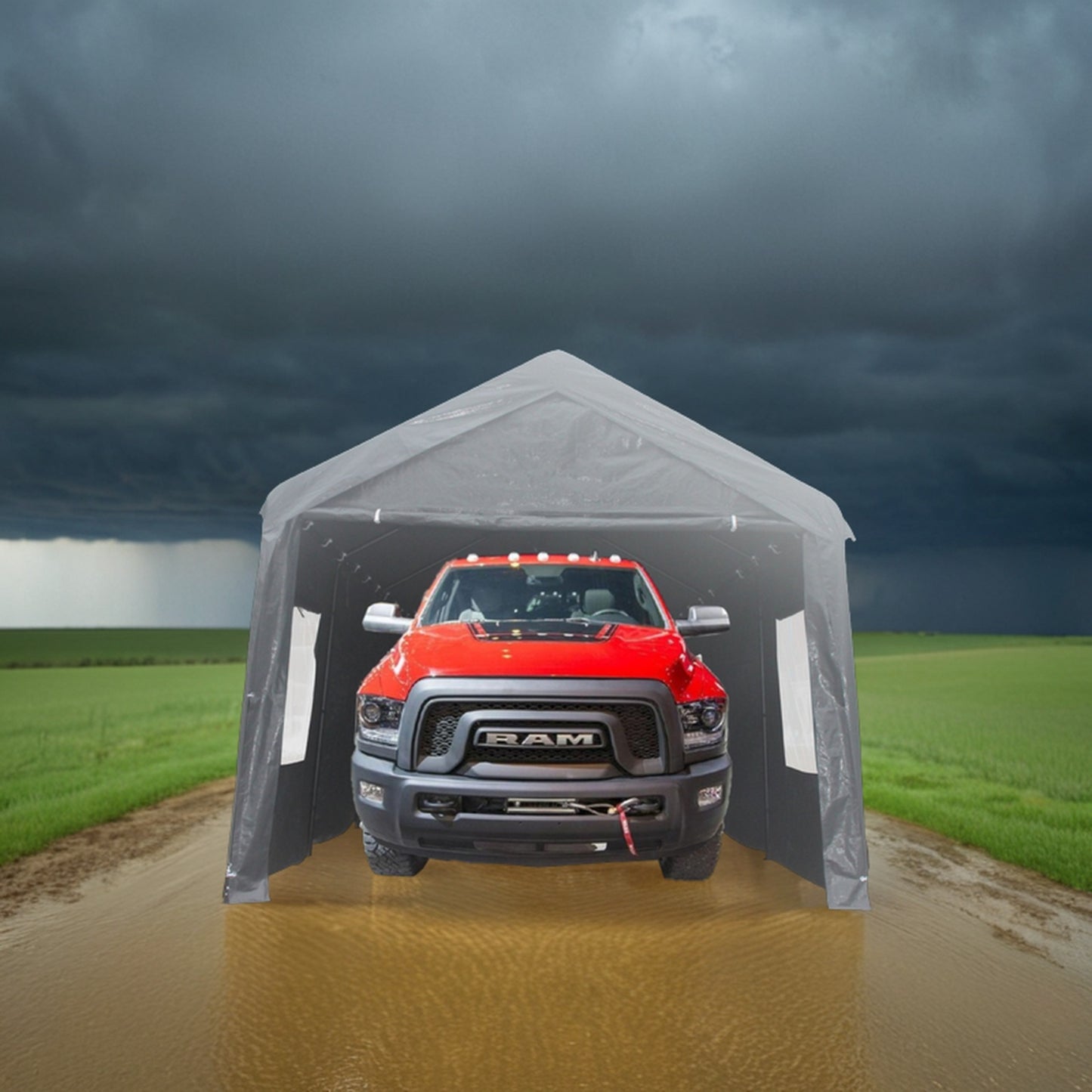 10x20ft Gazebo Party Tent Heavy Duty Canopy Carport Outdoor Portable Garage Grey