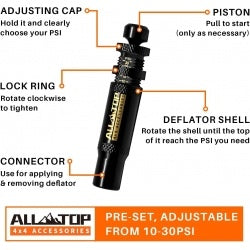 4PCS Tyre Deflators Air Quick Deflator 10-30 PSI Tire Valve Core Tool Portable