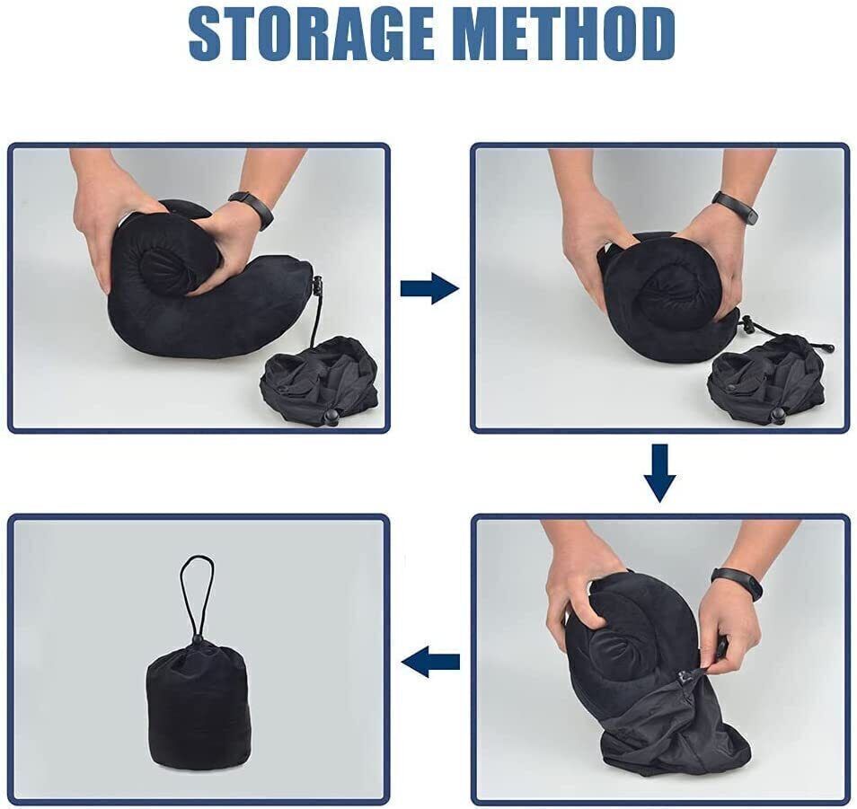 Memory Foam Travel Pillow Neck Pillow 360 Degree Headrest With Storage Bag
