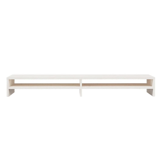 vidaXL Monitor Stand White 100x24x13 cm Solid Wood Pine