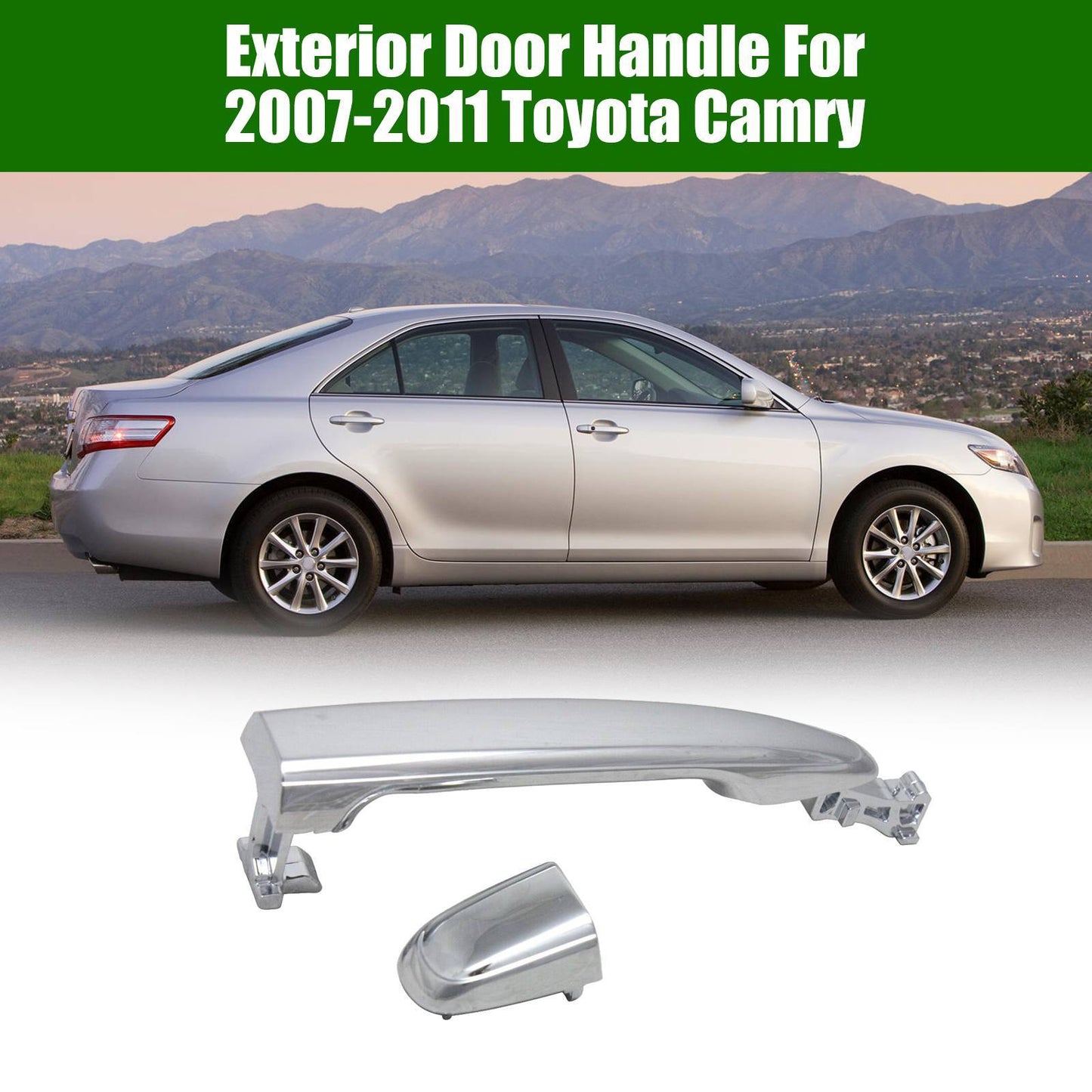 Exterior Door Handle For 2007-2011 Toyota Camry Chrome Rear Left Or Right Side