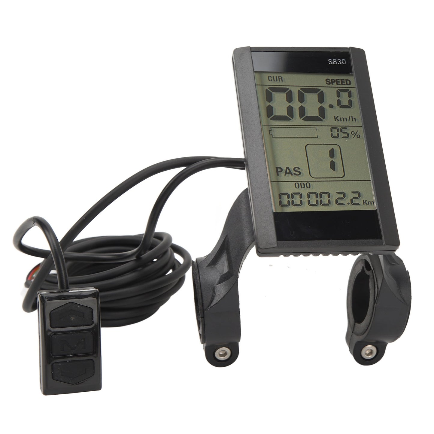 Electric Bike LCD Display Meter 24V 36V 48V Waterproof Multifunctional 22.2mm S830 LCD Display for Modification Accessories
