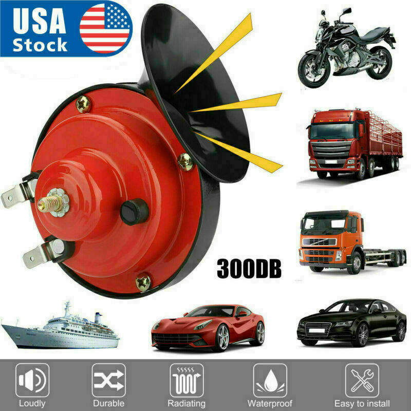 2PCS 12V 300DB Super Horn Snail Waterproof  Horn For Motorcycle Truck SUV Boat