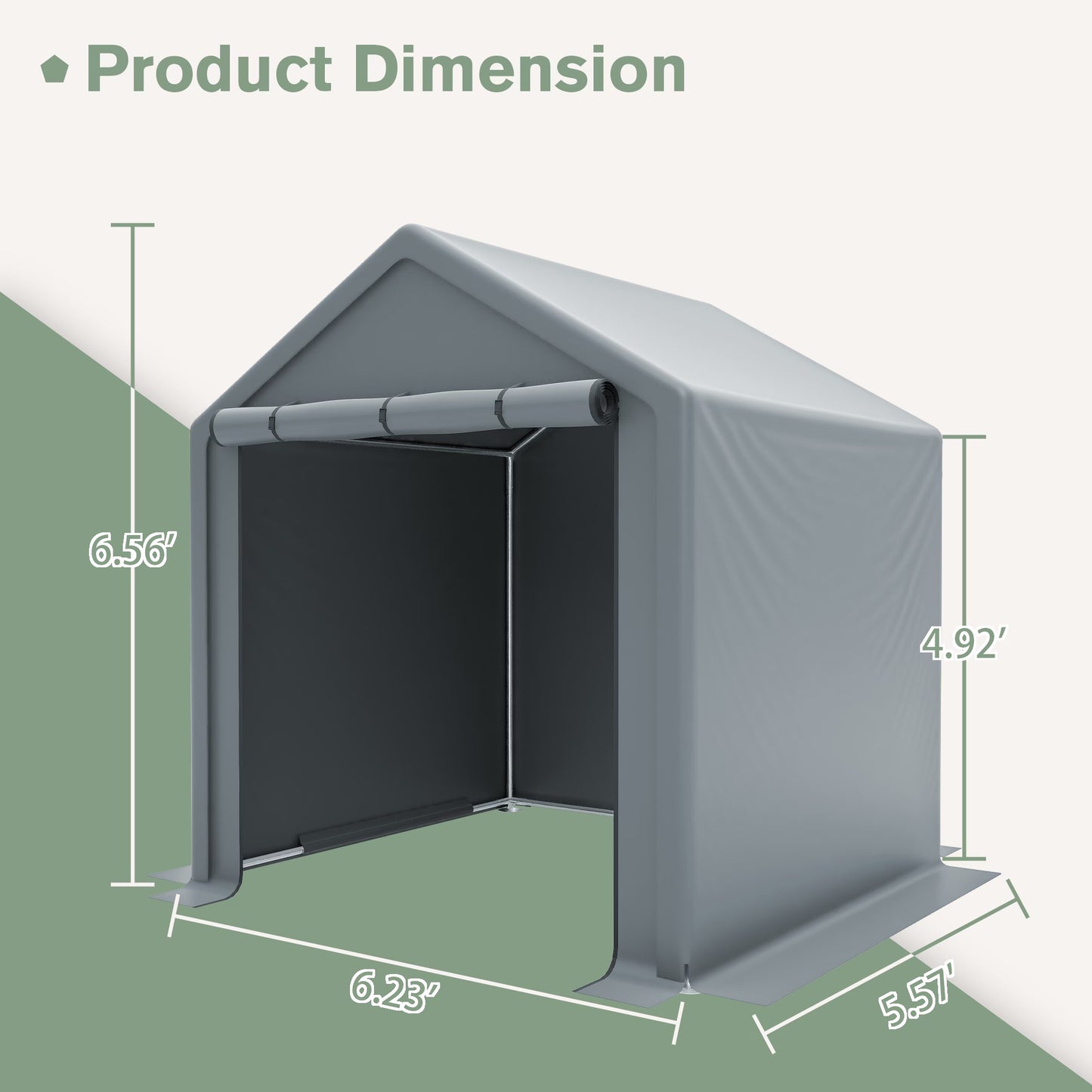 6x6 Ft Garden Shed Heavy Duty Outdoor Portable Garage Ventilated Car Canopy Carports