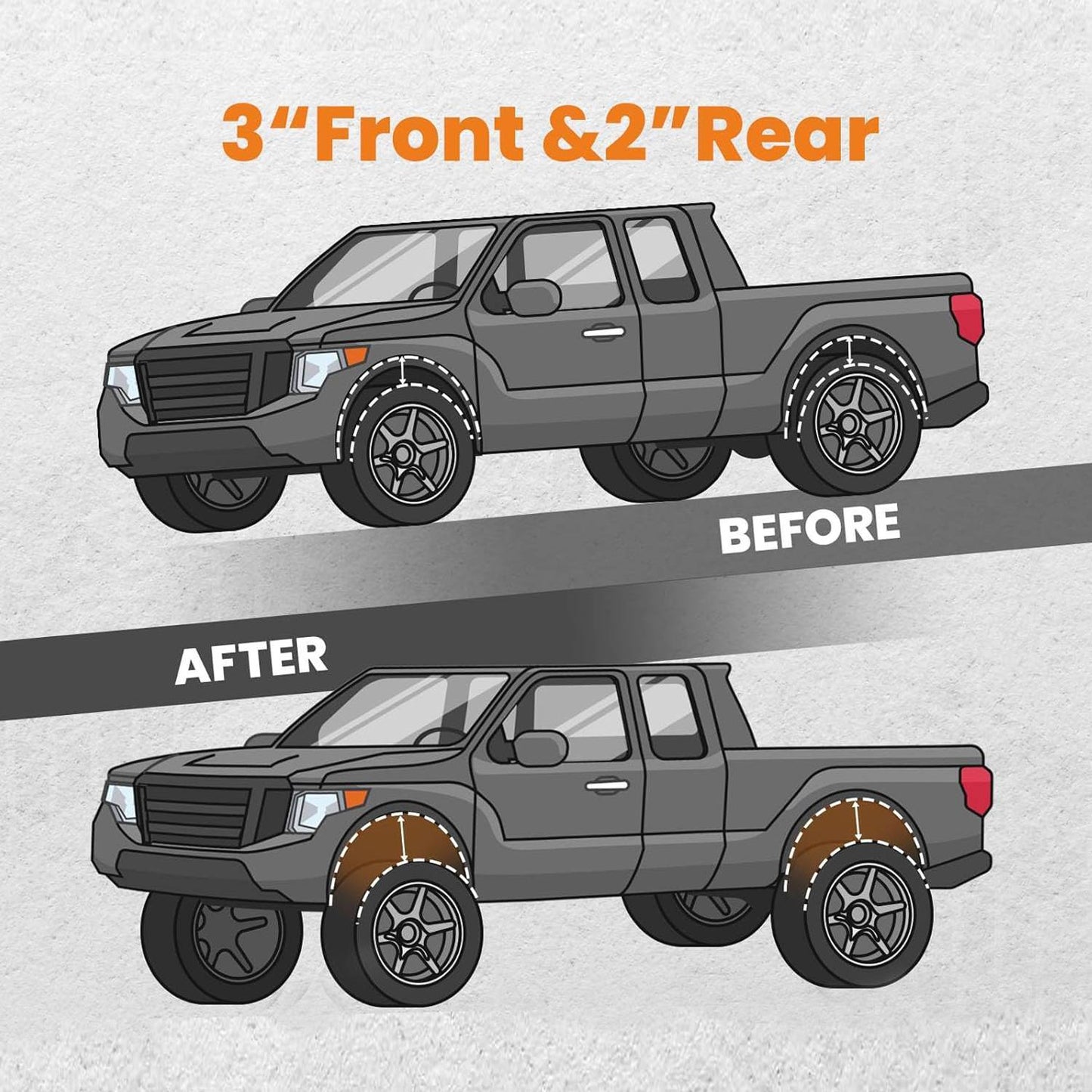 Rear Lift Kit W Diff Drop Spacers For Chevy Silverado GMC Sierra