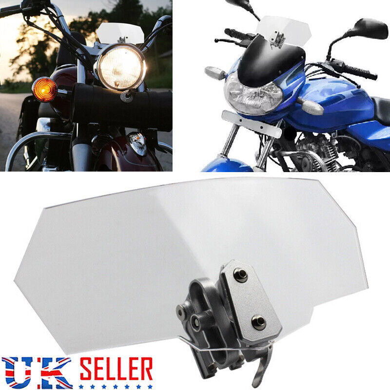 Motorcycle Motorbike Clip On Windshield Wind Screen Deflector Extension Spoiler