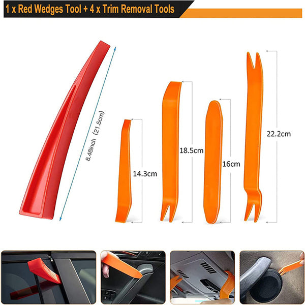 34 Piece Car Tool Set Car Trim Removal Tool Double Prongs U-Hook Puller Set