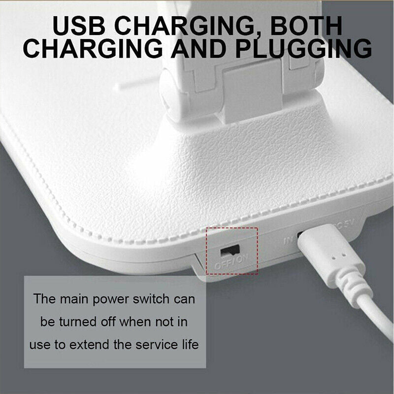 Rechargeable USB Desk Light LED Flexible Touch Bedside Reading Lamp Dimmable UK