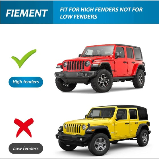 Fenders Front Rear Fenders Compatible With 2018-2024 Jeep Wrangler JL And JLU Unlimited Rubicon, Off-Road Wheel Fender Liner Set 4 Pcs