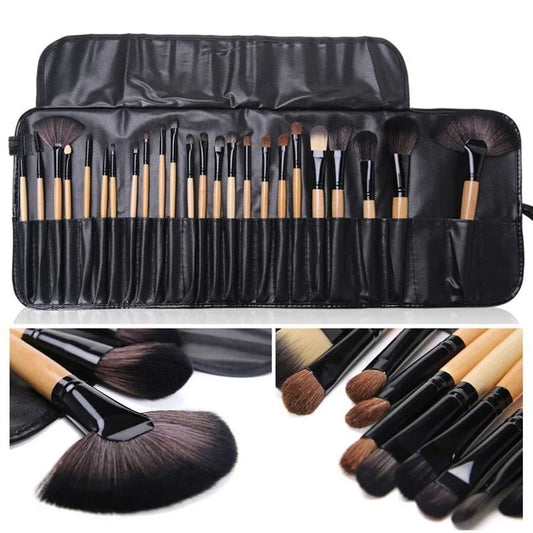 Coffret cadeau de 24 pinceaux de maquillage professionnels pour poudre à sourcils, fond de teint, ombres à paupières, outils de maquillage
