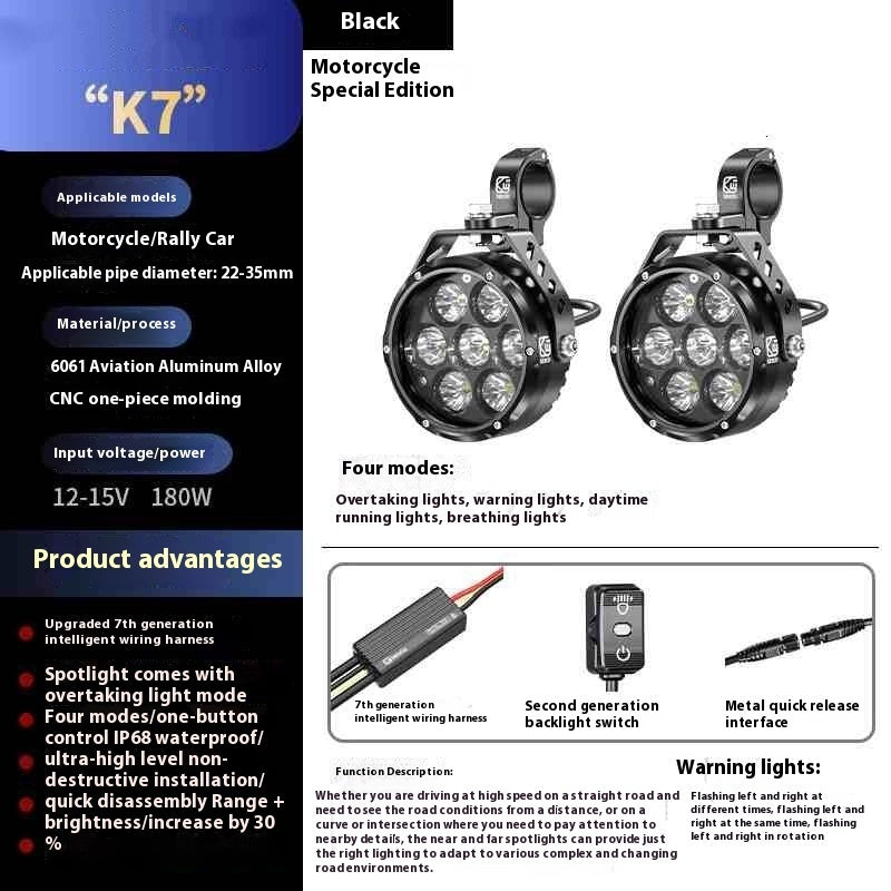 Spotlight Motorcycle High And Low Beam