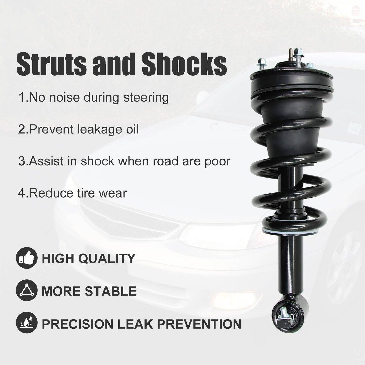 For Chevy GMC Silverado Sierra 1500 4WD Front Struts Assembly Rear Shocks