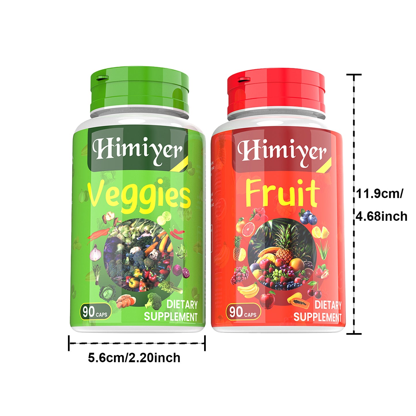 Fruit And Vegetable Capsules Set Of 2 Bottles
