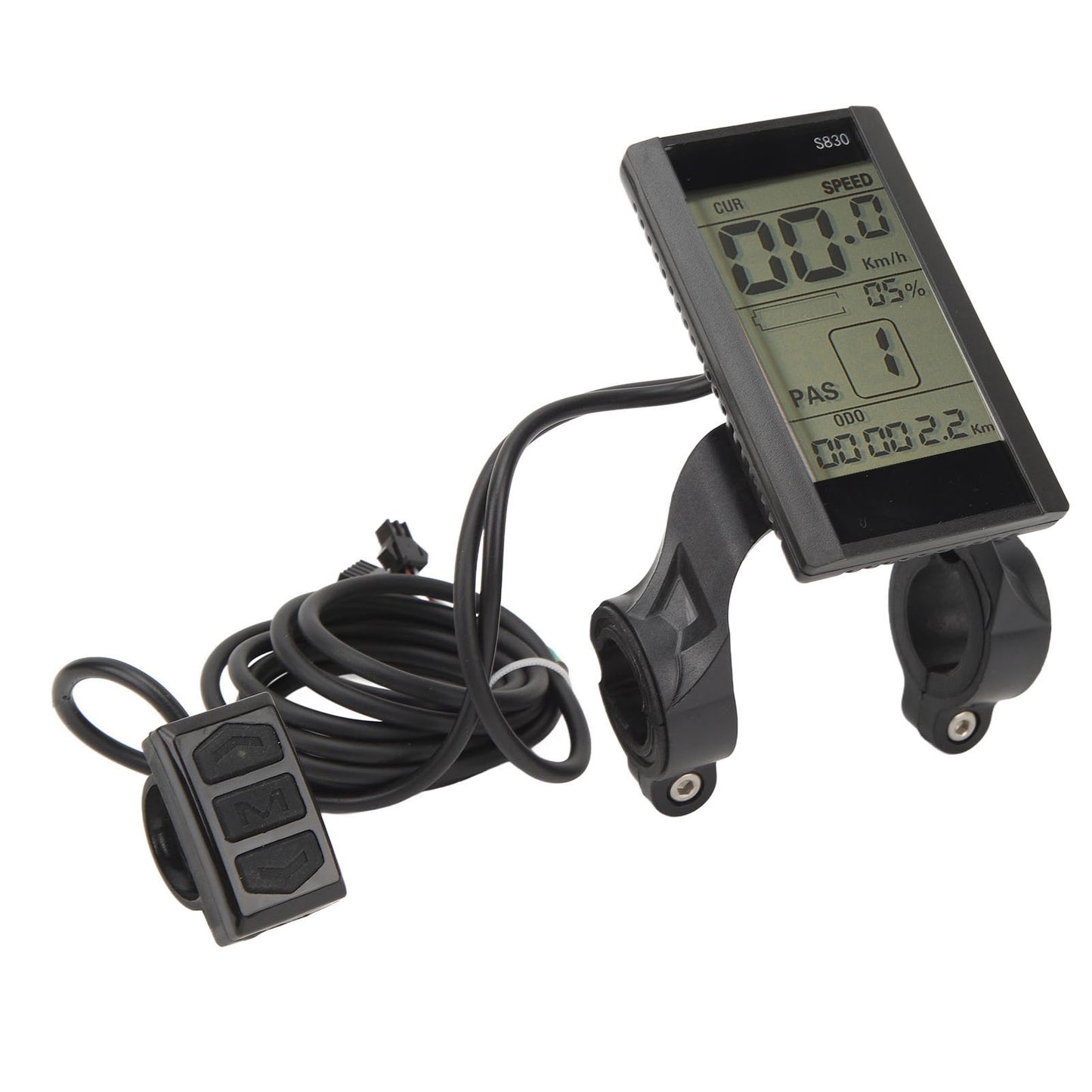 Electric Bike LCD Display Meter 24V 36V 48V Waterproof Multifunctional 22.2mm S830 LCD Display for Modification Accessories