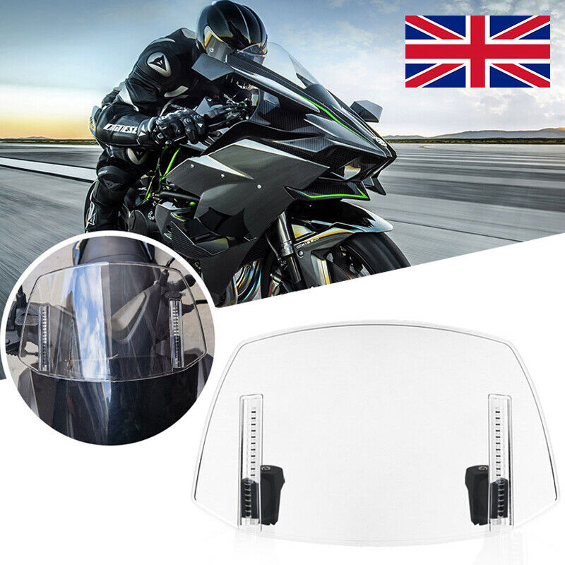 Motorcycle Clip On Windshield Wind Screen Deflector Extension Spoiler L